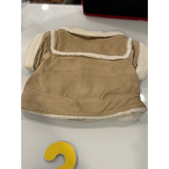 Build A Bear Faux Suede Sherpa Aviator Jacket Collar & Pockets On Hanger w/ Bag - Picture 6 of 7